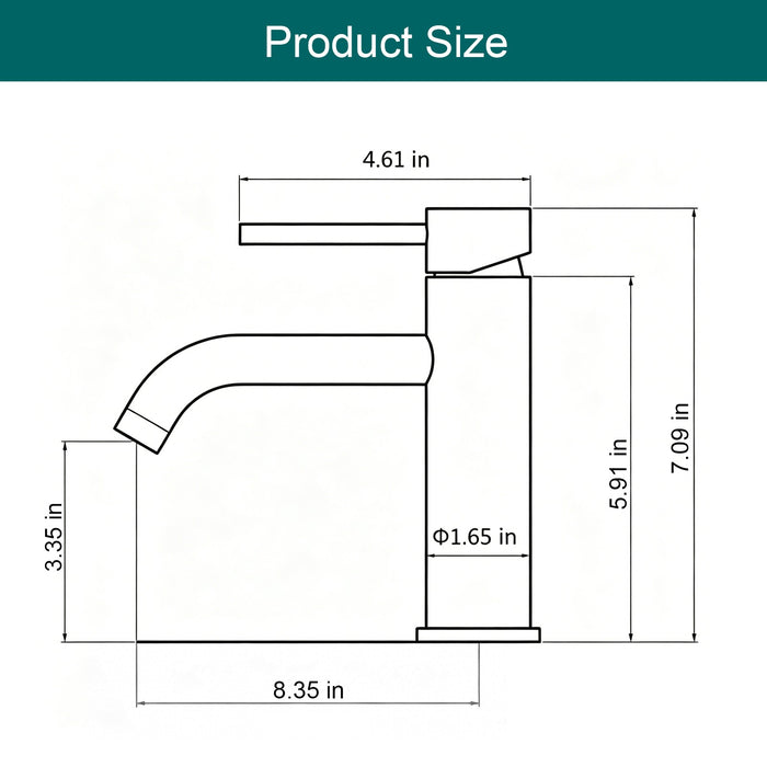 Single Handle Bathroom Faucet Lavatory Faucet Stainless Steel Single Hole