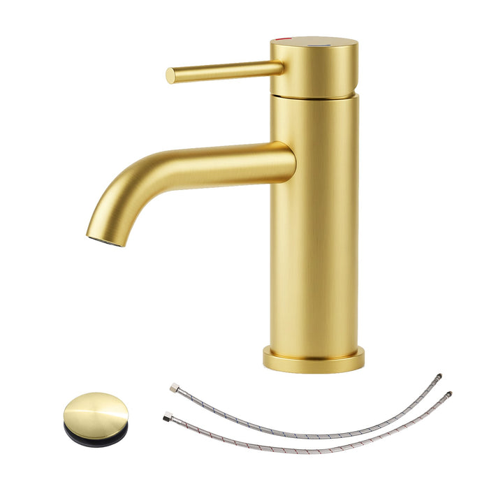 Single Handle Bathroom Faucet Lavatory Faucet Stainless Steel Single Hole