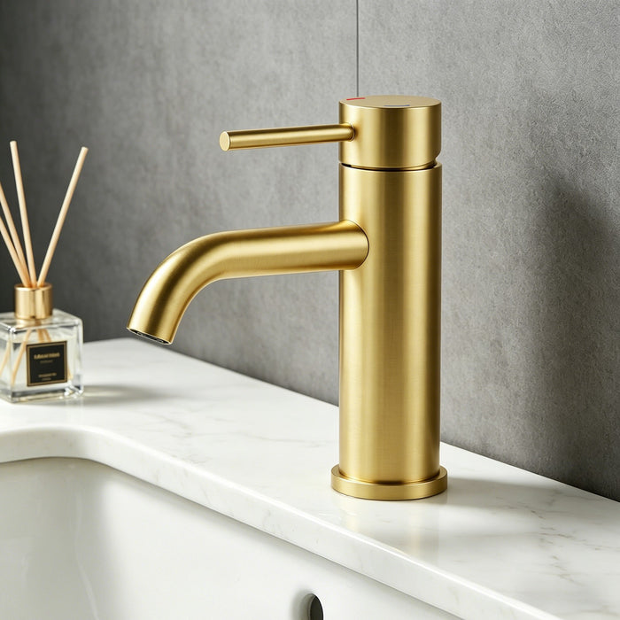 Single Handle Bathroom Faucet Lavatory Faucet Stainless Steel Single Hole