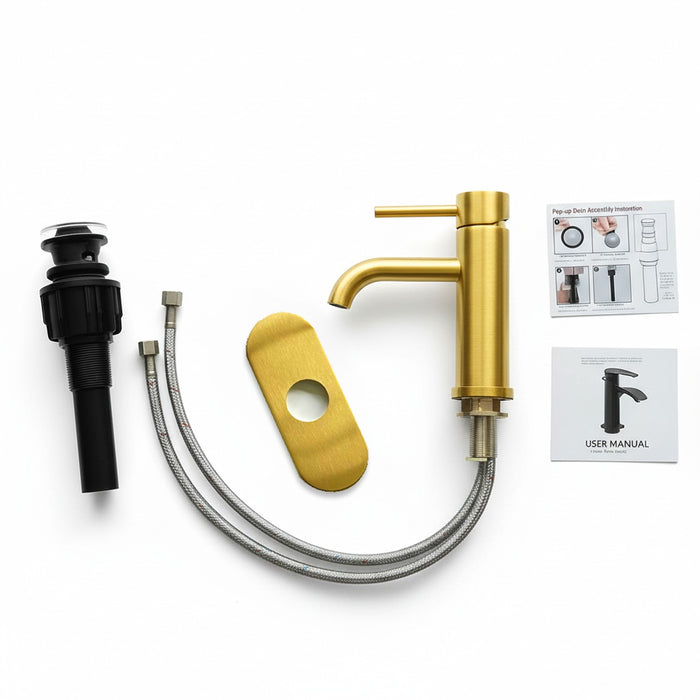 Single Handle Bathroom Faucet Lavatory Faucet Stainless Steel Single Hole