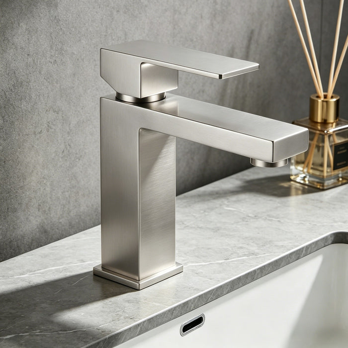 Single Handle Bathroom Faucet Lavatory Faucet Stainless Steel Single Hole