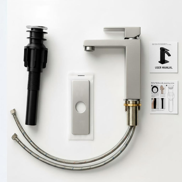 Single Handle Bathroom Faucet Lavatory Faucet Stainless Steel Single Hole