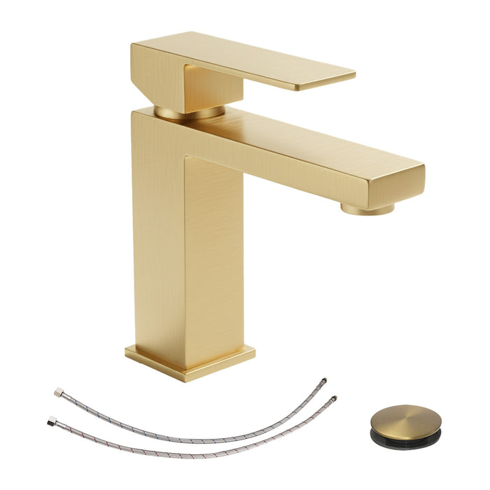 Single Handle Bathroom Faucet Lavatory Faucet Stainless Steel Single Hole