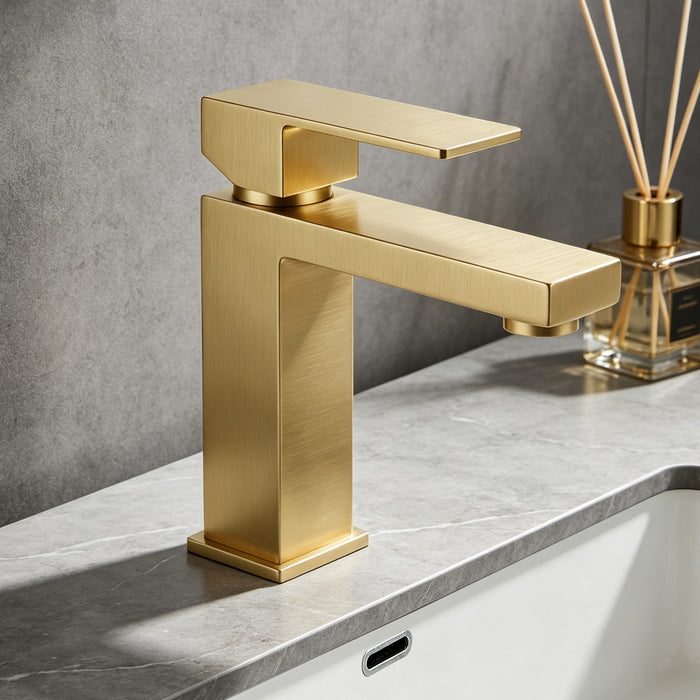 Single Handle Bathroom Faucet Lavatory Faucet Stainless Steel Single Hole