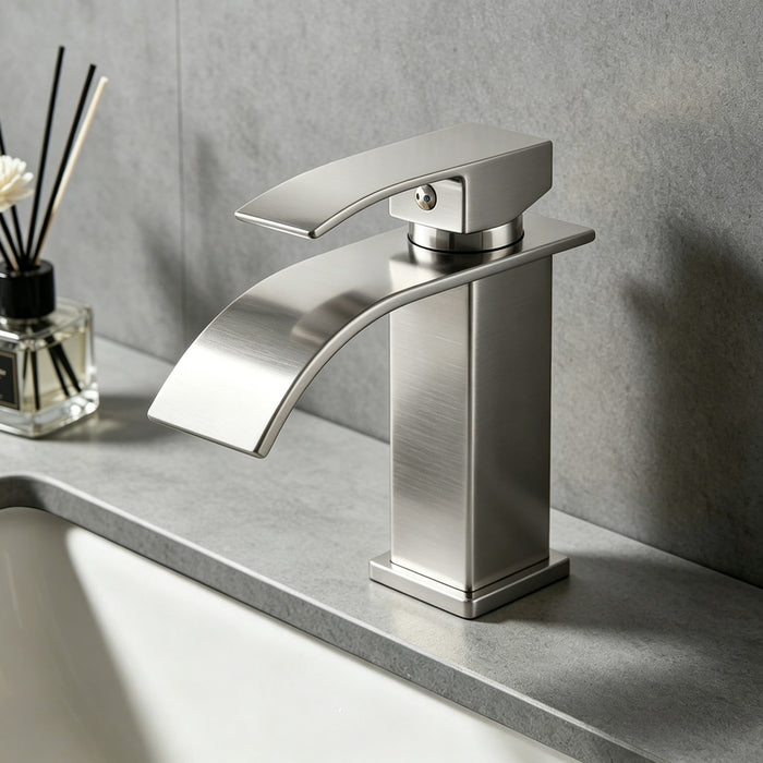 Single Handle Bathroom Faucet Lavatory Faucet Stainless Steel Single Hole