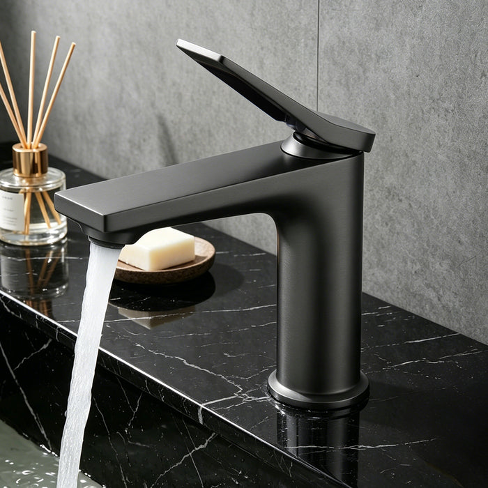Single Hole Bathroom Faucet,Laundry Vanity Sink Faucet with Two 9/16" Hoses