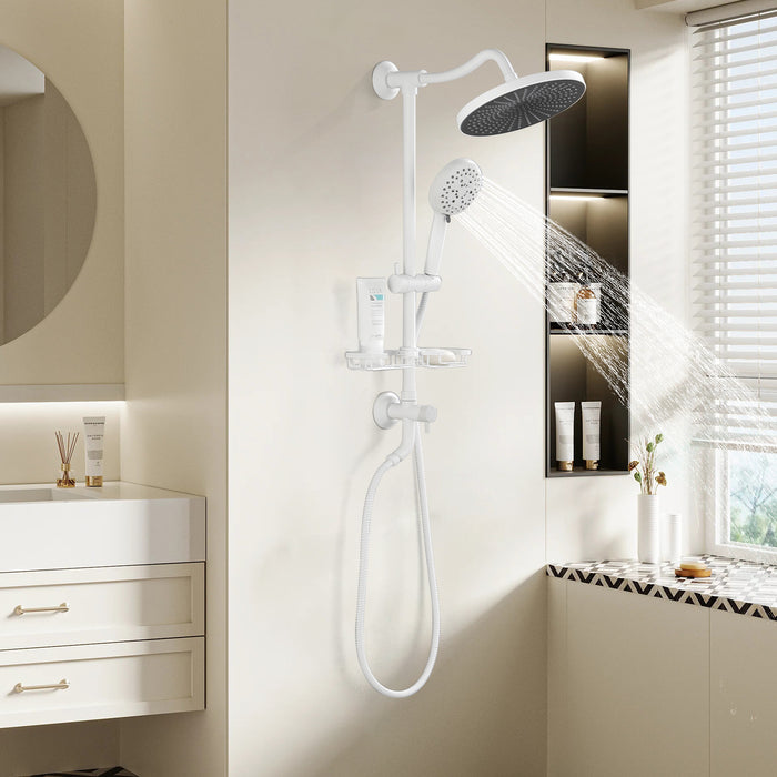 ShowerSpas Shower System, with 10" Rain Showerhead, 4-Function Hand Shower, Adjustable Slide Bar and Soap Dish