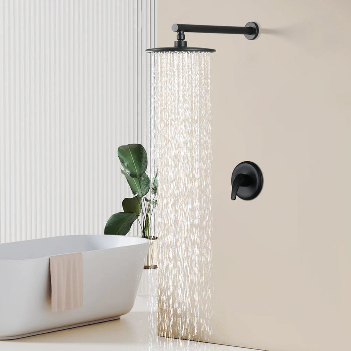 Modern 1-Spray Patterns 9 in. Wall Mount Rain Shower Head Built-In Shower System with Single Handle