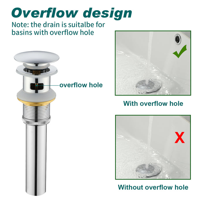 Topcraft Single-Handle Bathroom Faucet with Pop-Up Drain