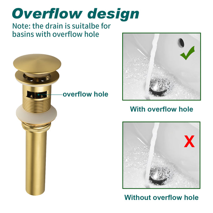Topcraft Single-Handle Bathroom Faucet with Pop-Up Drain