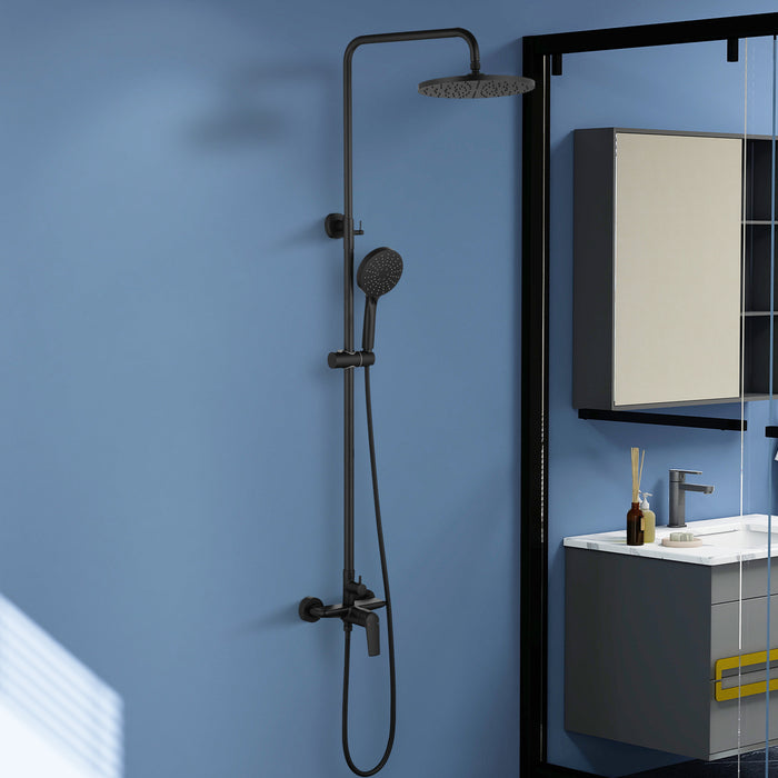 Topcraft Wall-Mounted 10-Inch Rain Shower System with Handheld Faucet