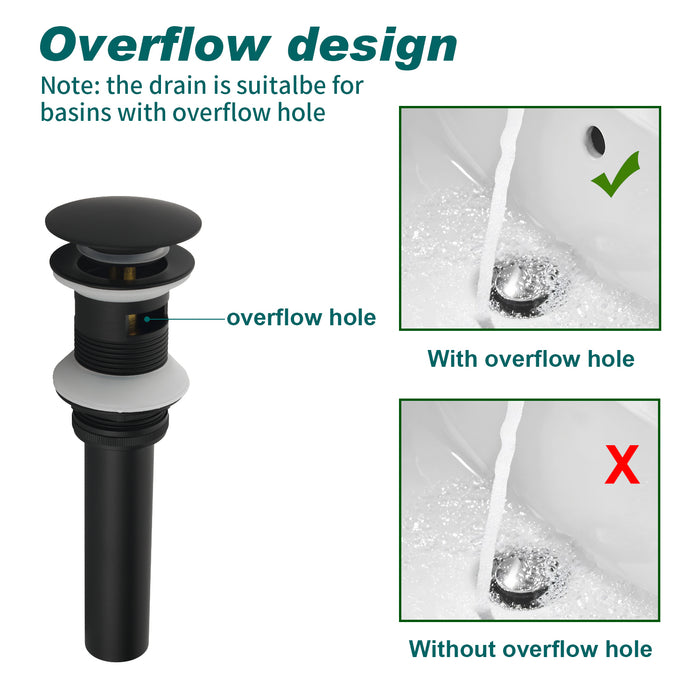 Topcraft Single-Handle Bathroom Faucet with Pop-Up Drain