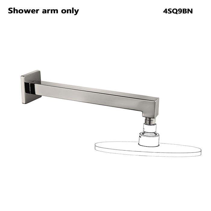 Metal Rectangle Shower Arm in Chrome