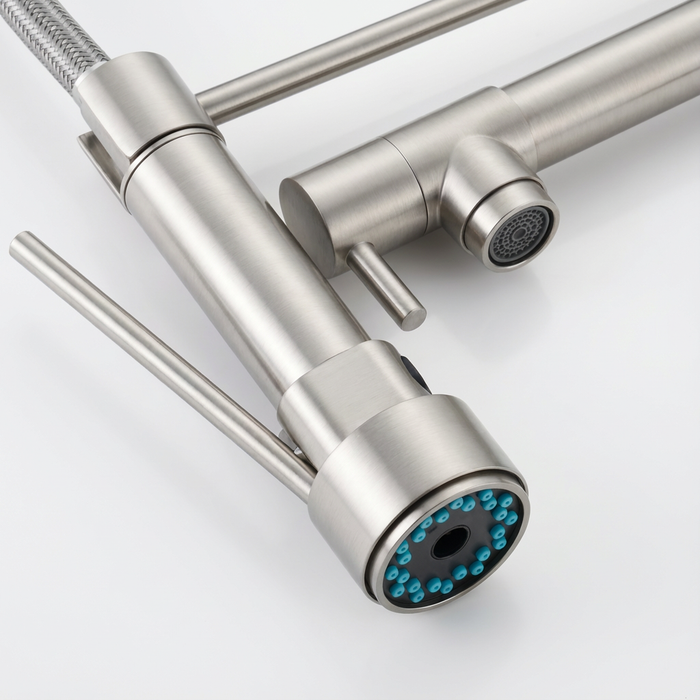 Single Handle Single Hole 2- Function Stainless Steel Kitchen Faucet