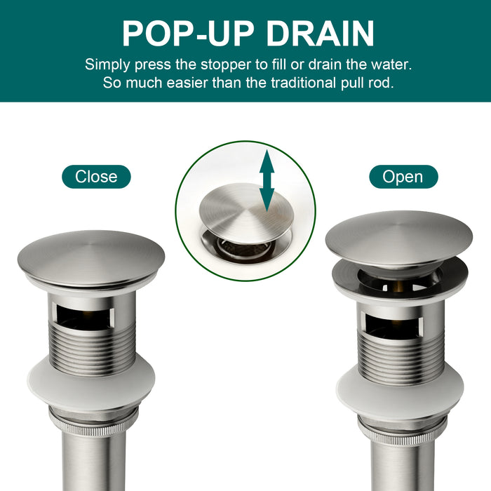 Topcraft Single-Handle Bathroom Faucet with Pop-Up Drain