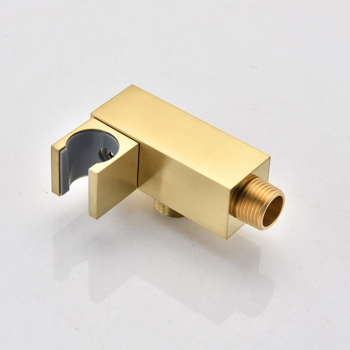 1-Spray Patterns 10 in. Ceiling Mount Dual Fixed and Handheld Shower Head 2.5 GPM in Brushed Gold
