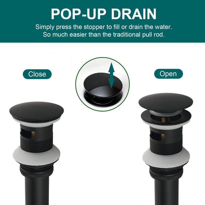 Topcraft Single-Handle Bathroom Faucet with Pop-Up Drain