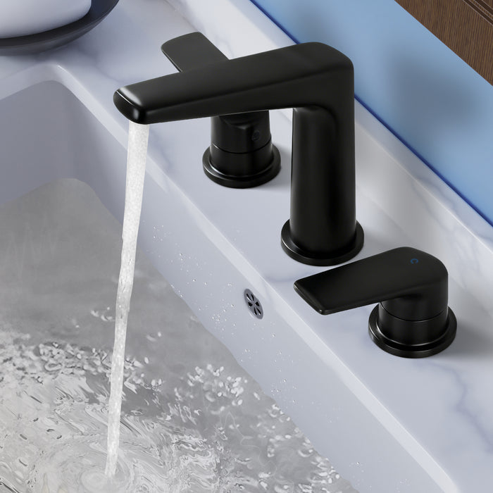Topcraft Dual-Handle Wide-Spout Bathroom Faucet with Pop-Up Drain