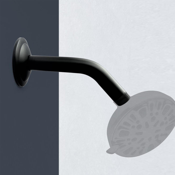 1/2 NPT × 4.8 in. Round Wall Mount Shower Arm with Sure Grip Flange in Matte Black ( 1-Pack )