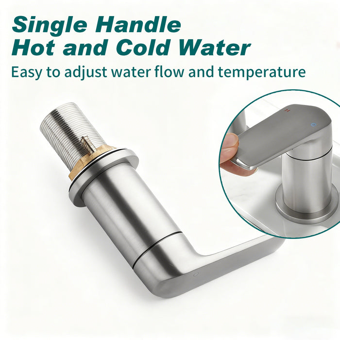 Topcraft Deck-Mounted 4-Hole Bathtub Filler Faucet with Handheld Shower