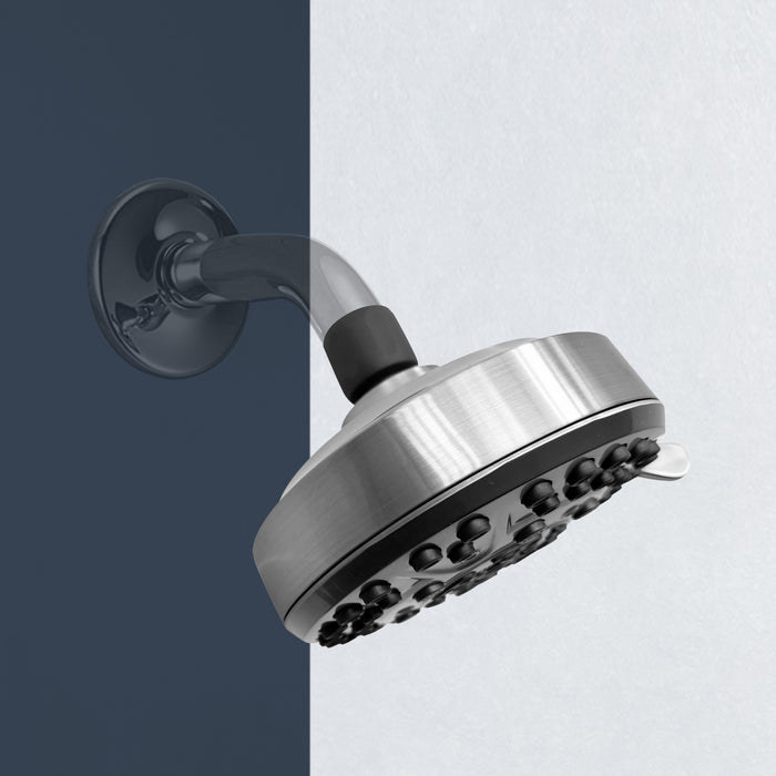10-Spray Patterns with 1.75 GPM 4.72 in. Wall Mount Fixed Shower Head With High-Pressure in Brushed Nickel