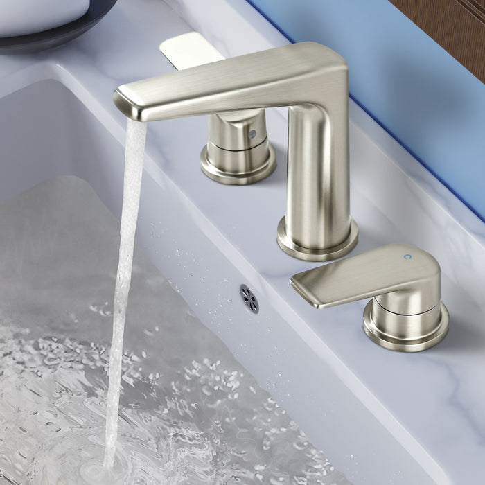 Topcraft Dual-Handle Wide-Spout Bathroom Faucet with Pop-Up Drain