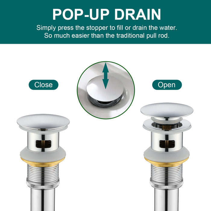 Topcraft Single-Handle Bathroom Faucet with Pop-Up Drain