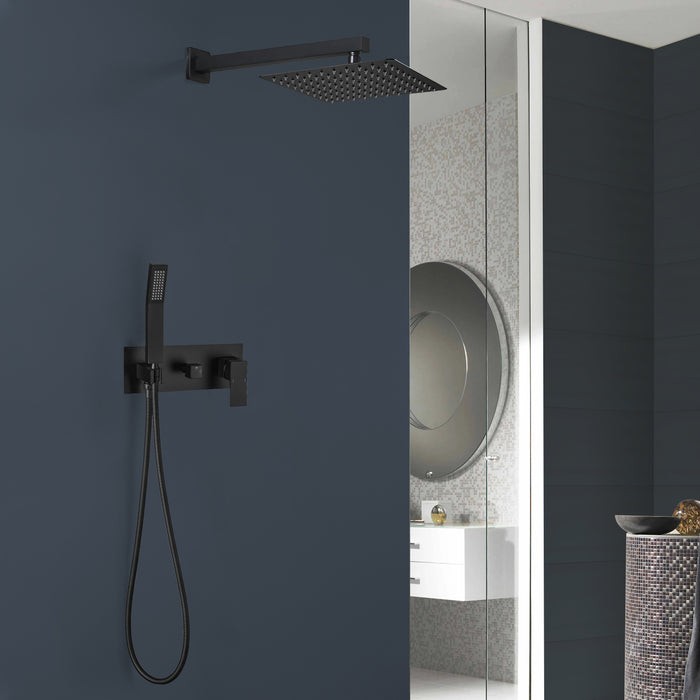 1-Spray Patterns 9.84 in. Dual Fixed and Handheld Shower Head with 1.8 GPM in Matte Black