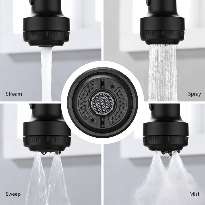 Kitchen Faucet with Pull Down Sprayer and 4 Spraying Modes Single Handle Commercial Spring Kitchen Sink Faucet