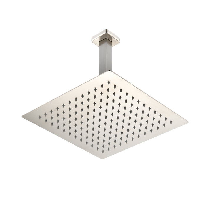 1-Spray Patterns 10 in. Ceiling Mount Dual Fixed and Handheld Shower Head with 2.5 GPM in Brushed Nickel