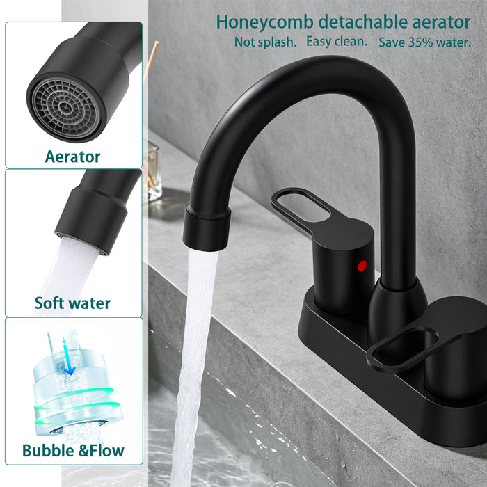 2 Handles Bathroom Sink Faucet, Centerset RV Bathroom Faucets for 2/3 Hole