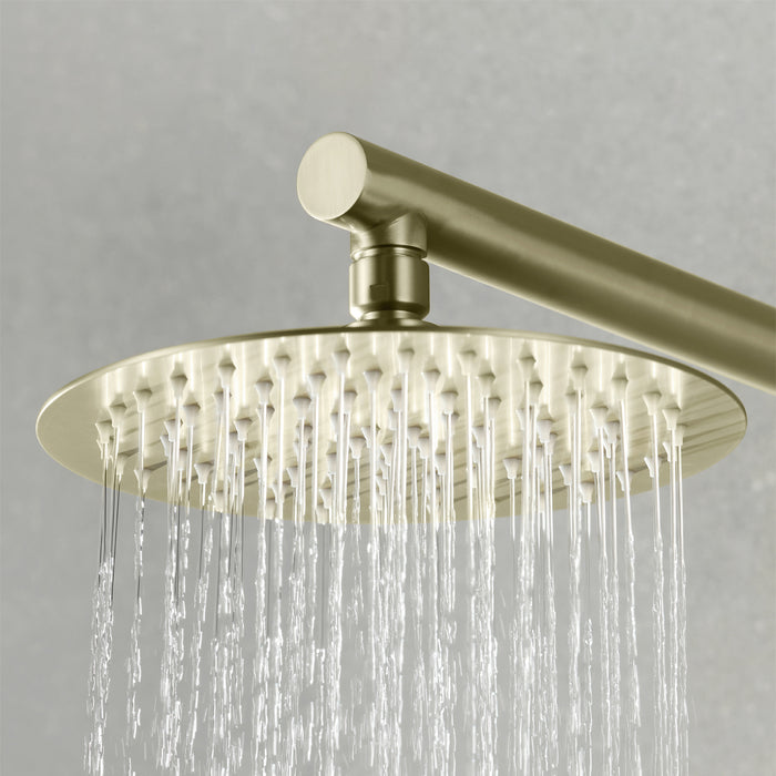 1-Spray Patterns 8 in. Round Wall Mount Rain Shower Head Built-In Shower System with Single Handle in Modern Design