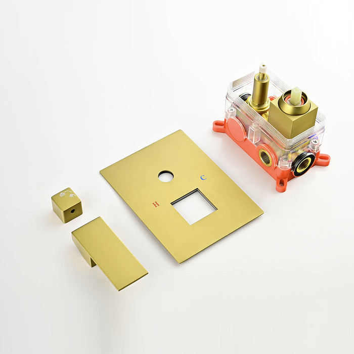 1-Spray Patterns 9.8 in. Dual Fixed and Handheld Shower Head with 1.8 GPM in Brushed Gold