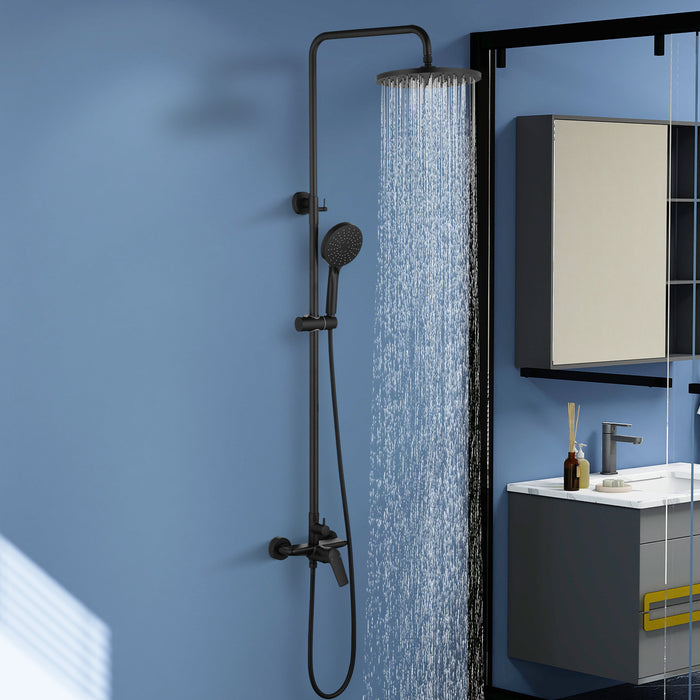 Topcraft Wall-Mounted 10-Inch Rain Shower System with Handheld Faucet