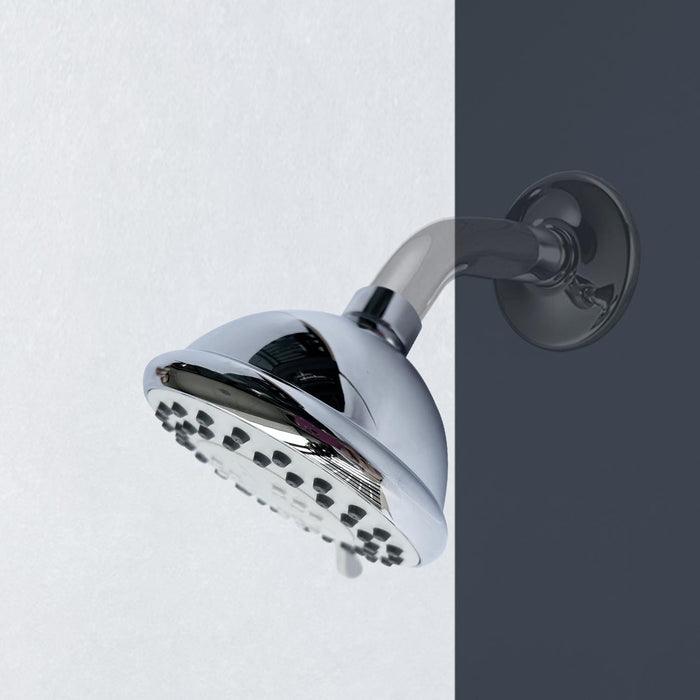 3-Spray Patterns with 1.75 GPM 3.94 in. Wall Mount Fixed Shower Head With High-Pressure in Chrome