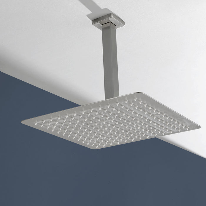 1-Spray Patterns with 2.5 GPM 9.84 in. Ceiling Mount Fixed Shower Head in Brushed Nickel