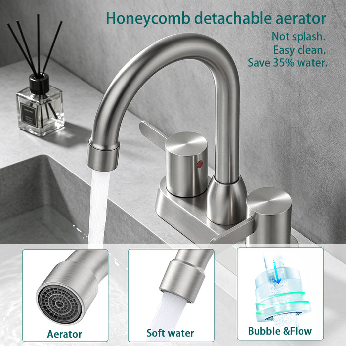 2 Handles Bathroom Sink Faucet,Centerset RV Bathroom Faucets for 2/3 Hole