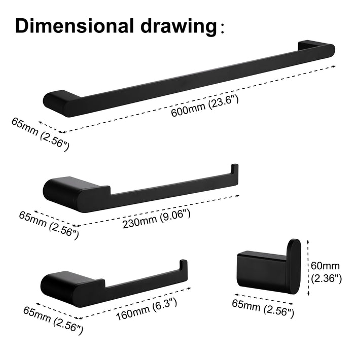 SUS304 Material, 4-piece Bathroom Accessory Set