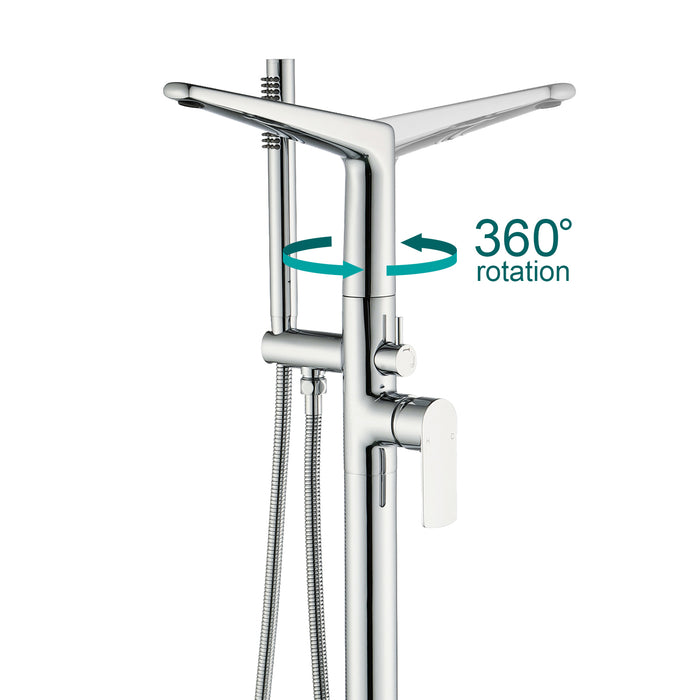 Topcraft Freestanding Bathtub Filler with Handheld Showerhead