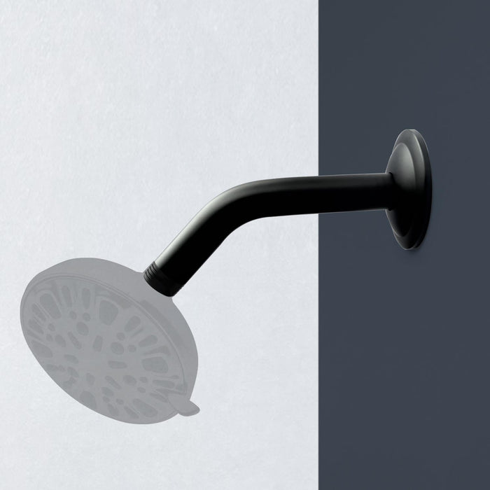 1/2 NPT × 4.8 in. Round Wall Mount Shower Arm with Sure Grip Flange in Matte Black ( 1-Pack )