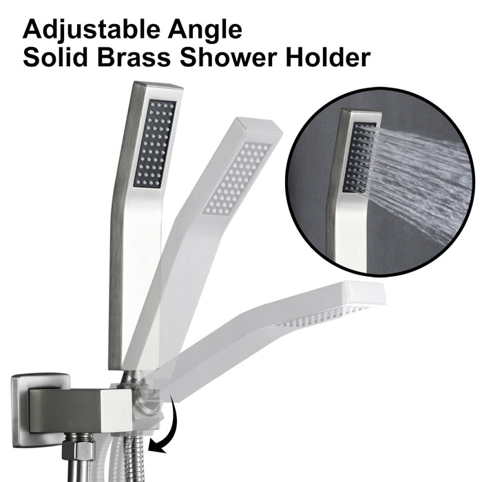 Rain Shower System Kit with Single Handle 1-Spray Patterns 2.5 GPM HandHeld Shower Faucet & Single Lever Waterfall Faucet and 12 in. Wall Mount Shower Head (Valve Included)