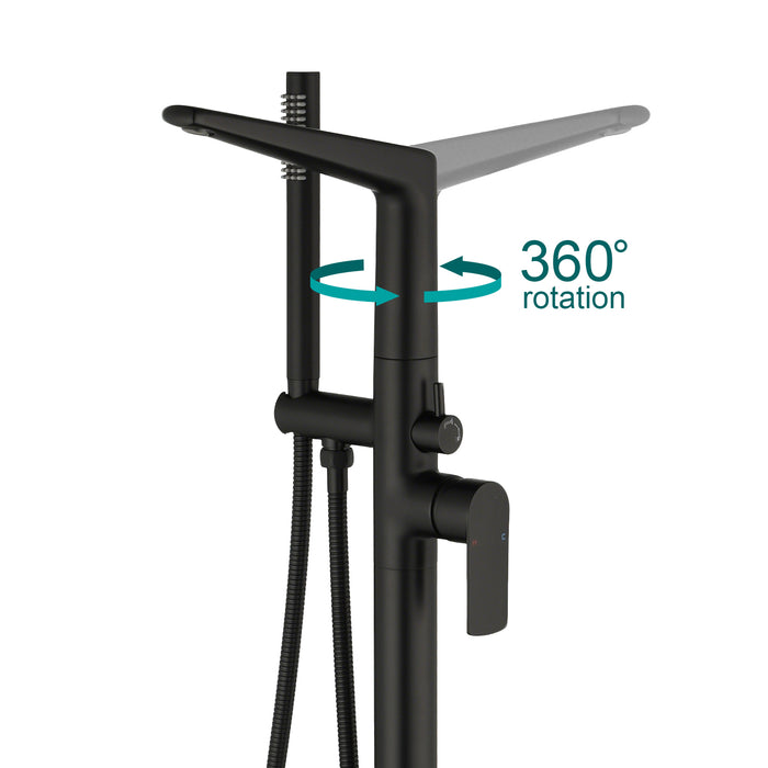 Topcraft Freestanding Bathtub Filler with Handheld Showerhead