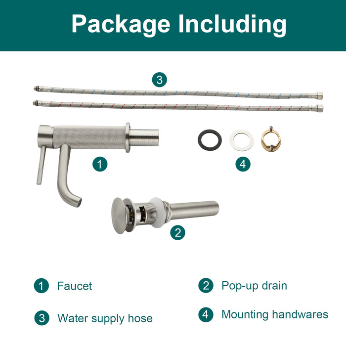 Topcraft Single-Handle Bathroom Faucet with Pop-Up Drain