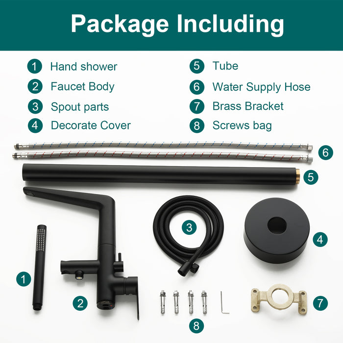 Topcraft Freestanding Bathtub Filler with Handheld Showerhead