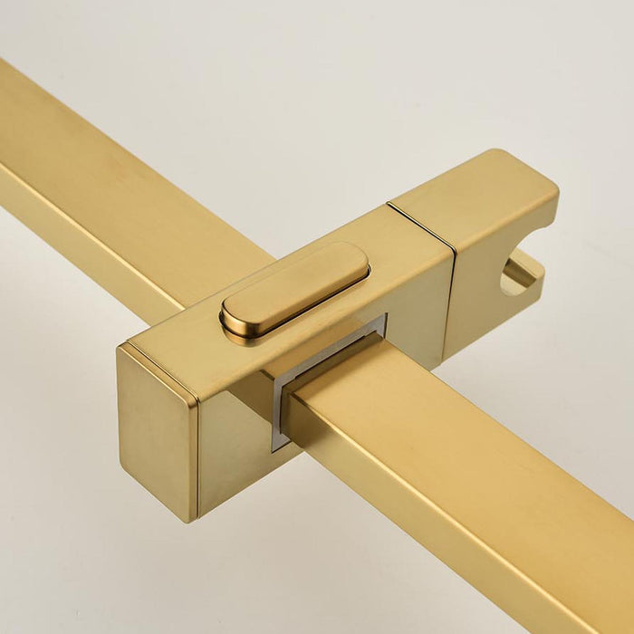1-spray 11.8 in. Wall-Mounted Dual Fixed and Handheld Shower Head 2.5 GPM with Slide Bar, Body-sprays in Brushed Gold