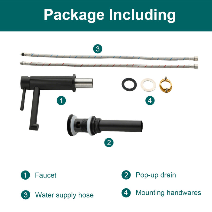 Topcraft Single-Handle Bathroom Faucet with Pop-Up Drain