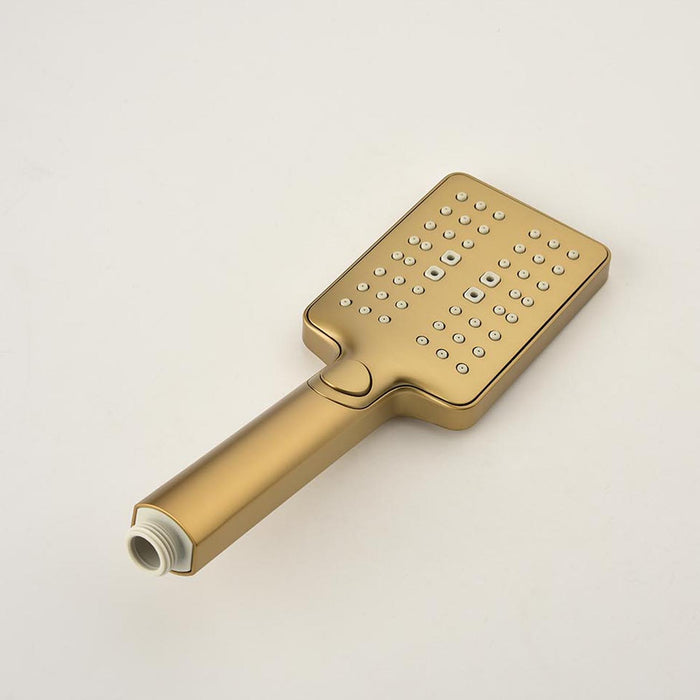 1-spray 11.8 in. Wall-Mounted Dual Fixed and Handheld Shower Head 2.5 GPM with Slide Bar, Body-sprays in Brushed Gold