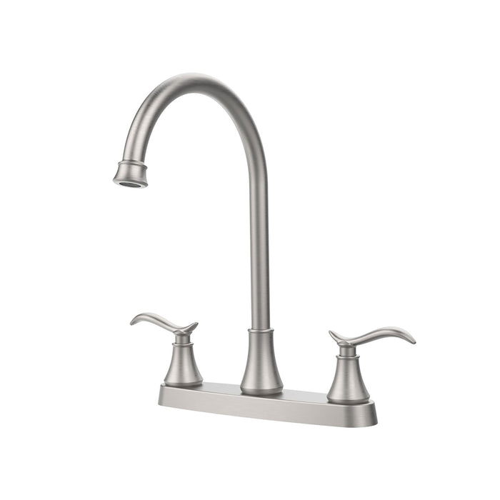 Two Handle High Arc Brushed Nickel Pull Out Kitchen Faucet,Stainless Steel Kitchen Sink Faucets