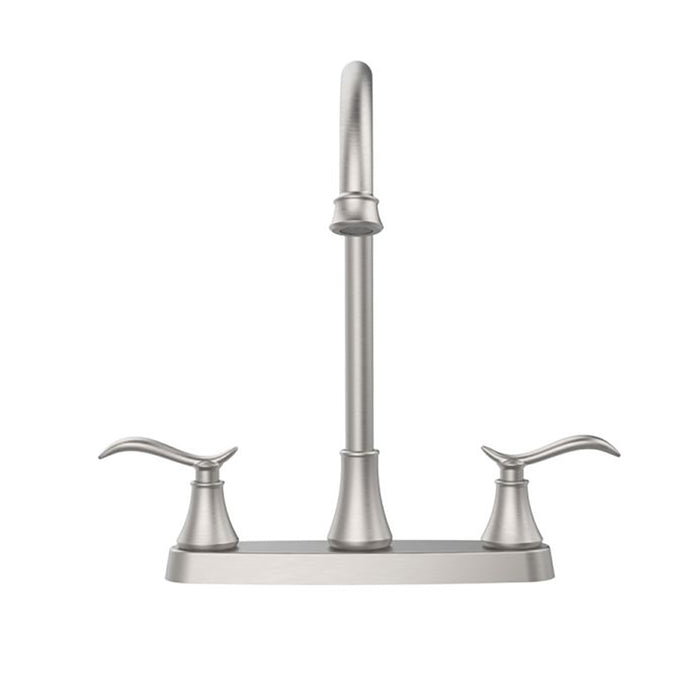 Two Handle High Arc Brushed Nickel Pull Out Kitchen Faucet,Stainless Steel Kitchen Sink Faucets