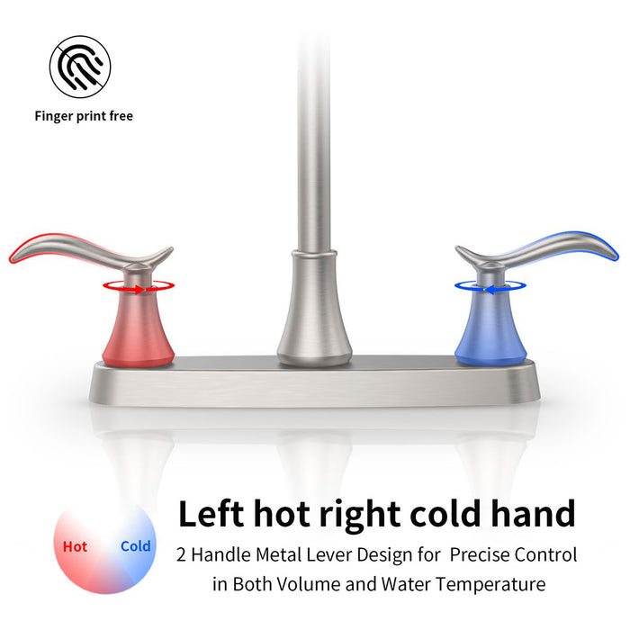 Two Handle High Arc Brushed Nickel Pull Out Kitchen Faucet,Stainless Steel Kitchen Sink Faucets